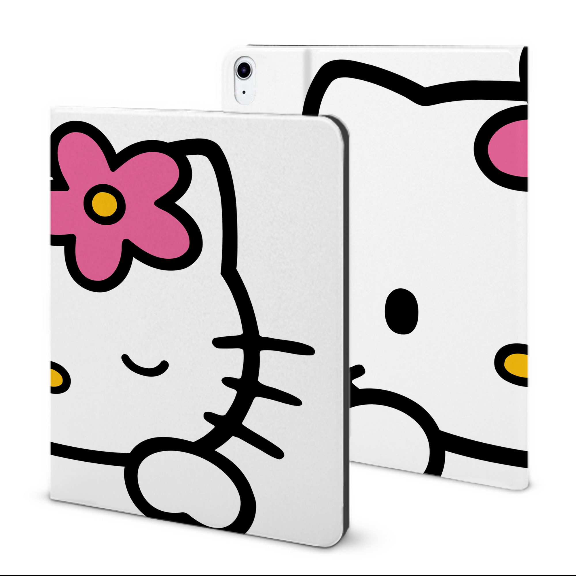 （画像用） Hello Kitty ハローキティ IPad ケース ブック型 PUレザー TPU 耐衝撃 軽量 薄型 ペン収納なし 全面保護 IPad 各モデル対応